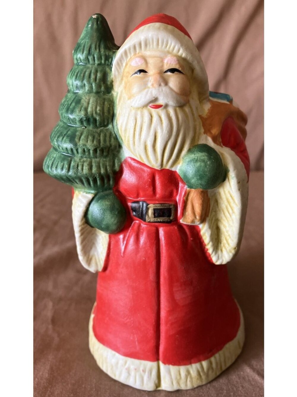 Vintage 1992 Hand Painted Matte Ceramic Loomco Santa 5 1/2”